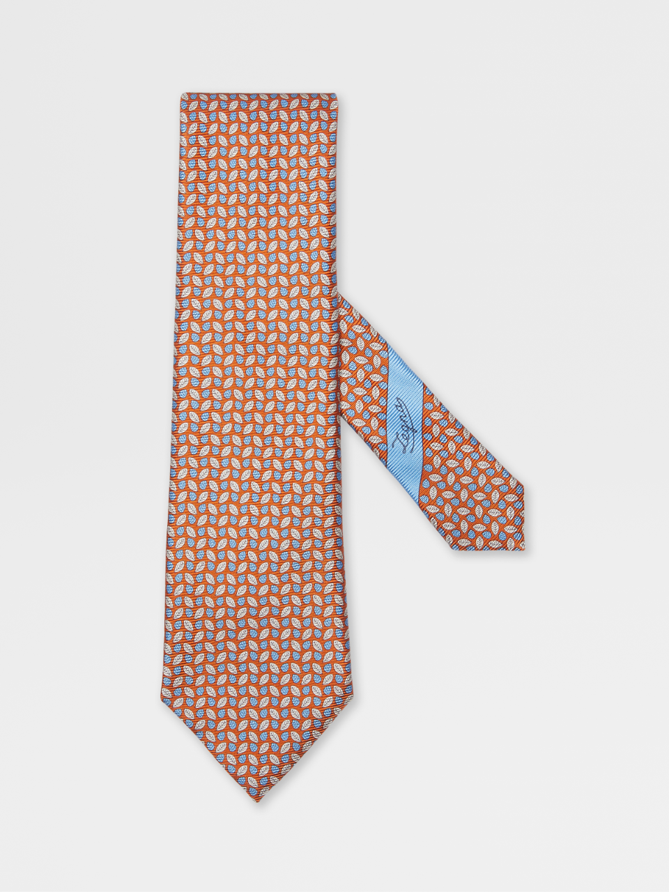 橙色桑蚕丝领带